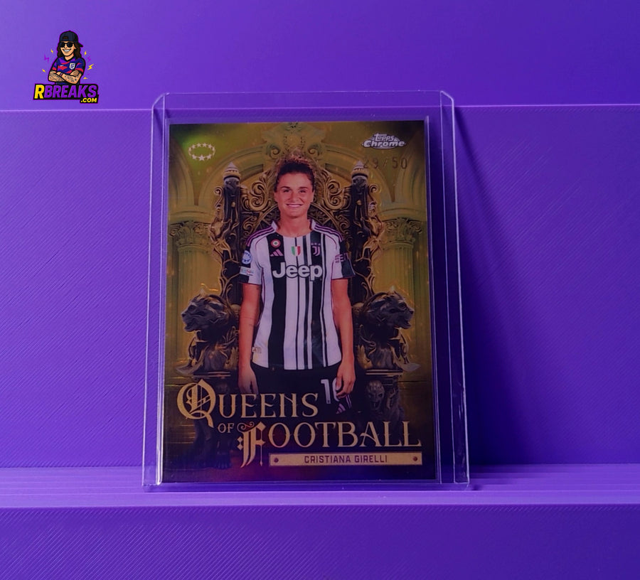Cristiana Girelli Topps Chrome UWCL 25-26 Queens of Football of 50 card pulled live on an RBreaks break