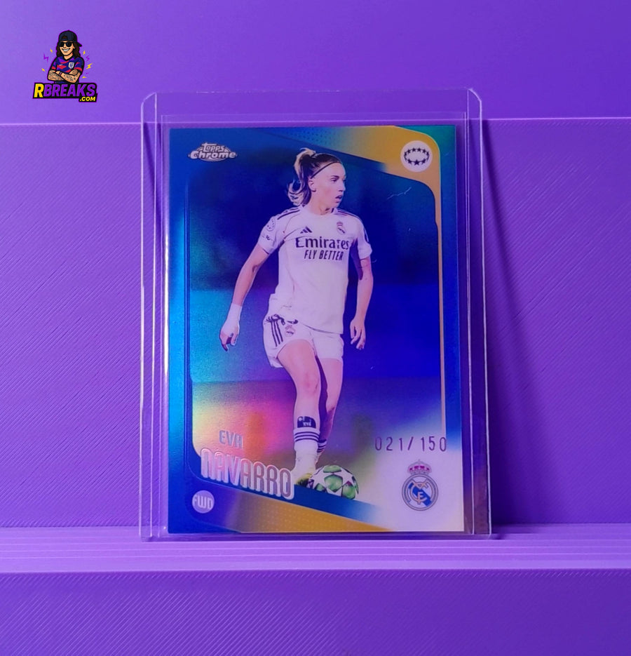 Eva Navarro Topps Chrome UWCL 25-26 of 150 card pulled live on an RBreaks break