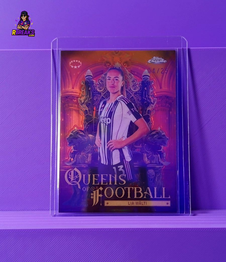 Lia Walti Topps Chrome UWCL 25-26 Queens of Football of 25 card pulled live on an RBreaks break