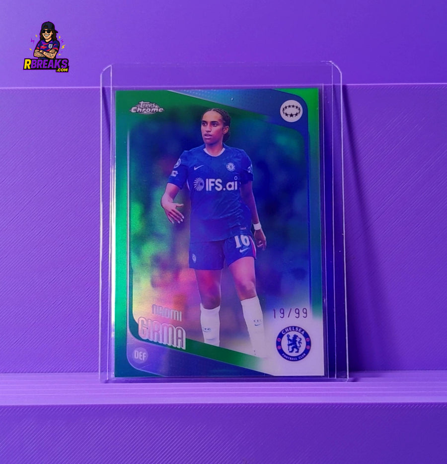 Naomi Girma Topps Chrome UWCL 25-26 of 99 card pulled live on an RBreaks break