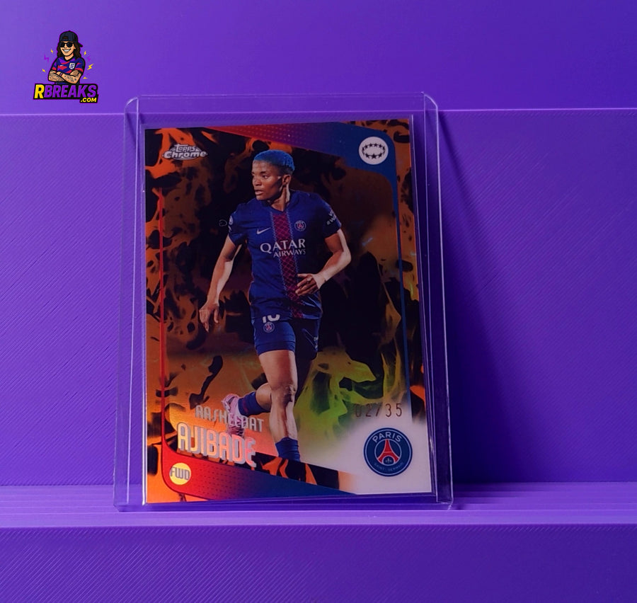 Rasheedat Ajibade Topps Chrome UWCL 25-26 of 35 card pulled live on an RBreaks break
