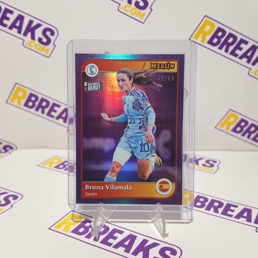 Bruna Vilamala Topps Merlin Womens Euros 2025 National Debut of 50 card pulled live on an RBreaks break