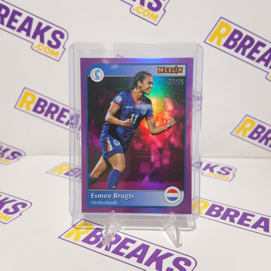 Esmee Brugts Topps Merlin Womens Euros 2025 of 75 card pulled live on an RBreaks break