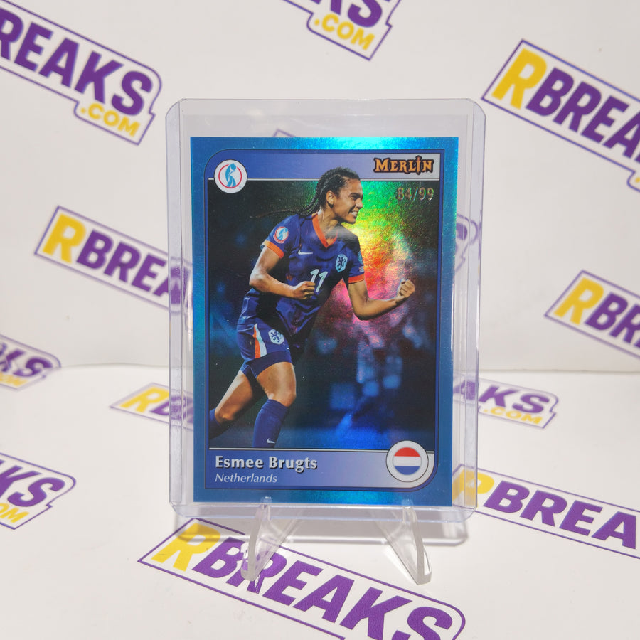 Esmee Brugts Topps Merlin Womens Euros 2025 of 99 card pulled live on an RBreaks break