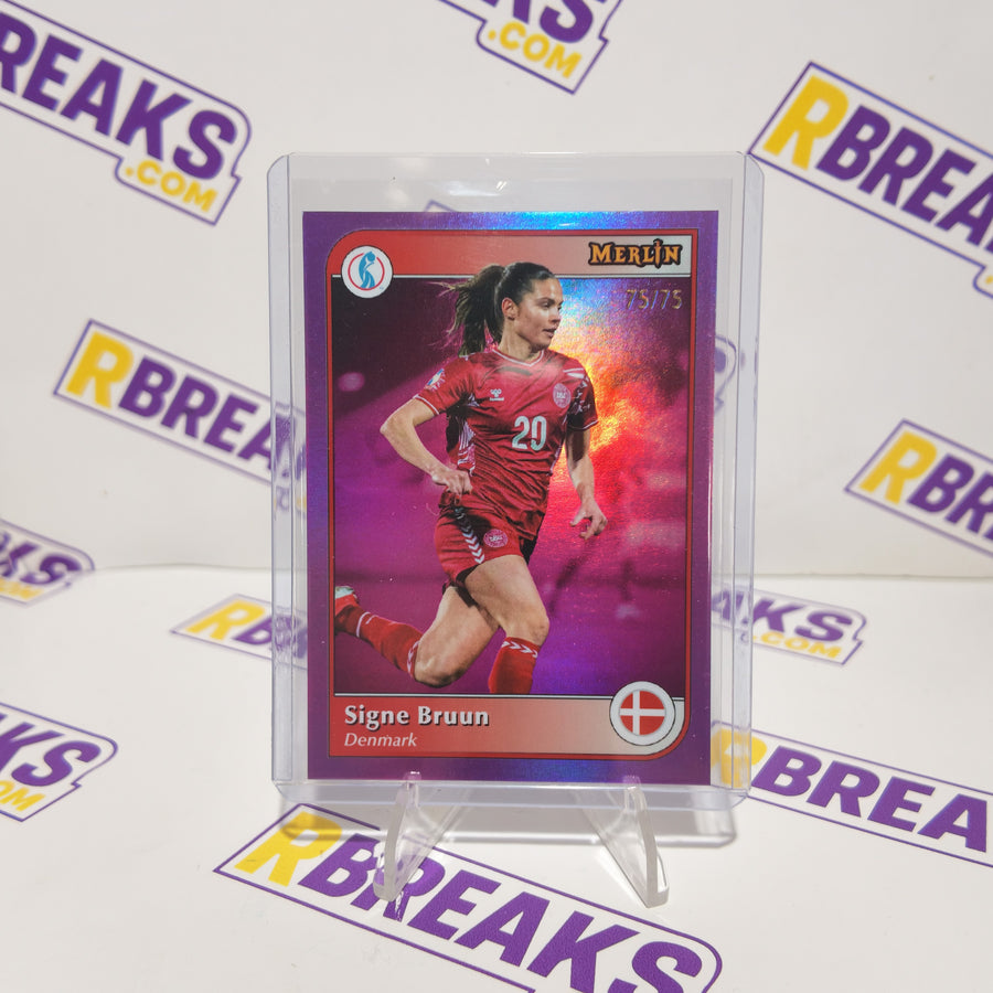 Signe Bruun Topps Merlin Womens Euros 2025 of 75 card pulled live on an RBreaks break