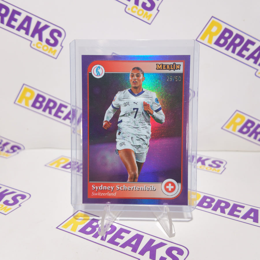 Sydney Schertenleib Topps Merlin Womens Euros 2025 of 50 card pulled live on an RBreaks break