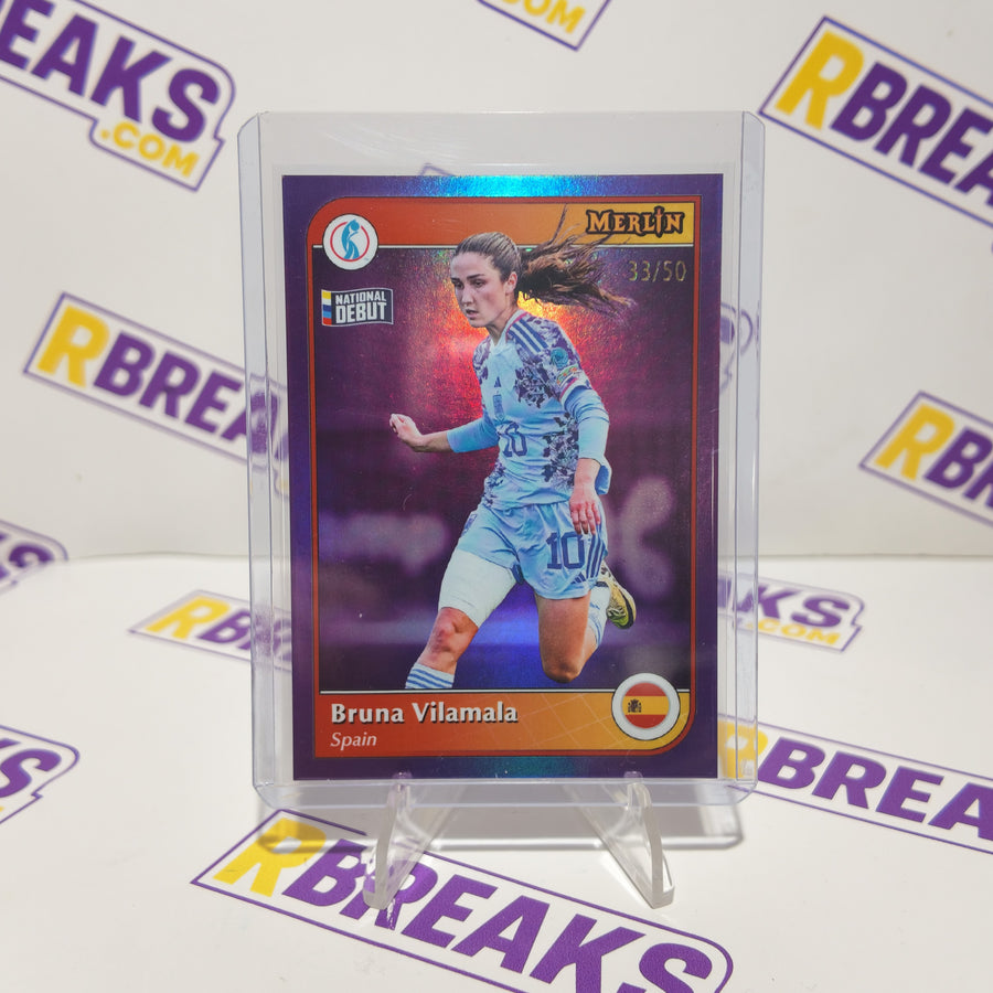 Bruna Vilamala Topps Merlin Womens Euros 2025 National Debut of 50 card pulled live on an RBreaks break