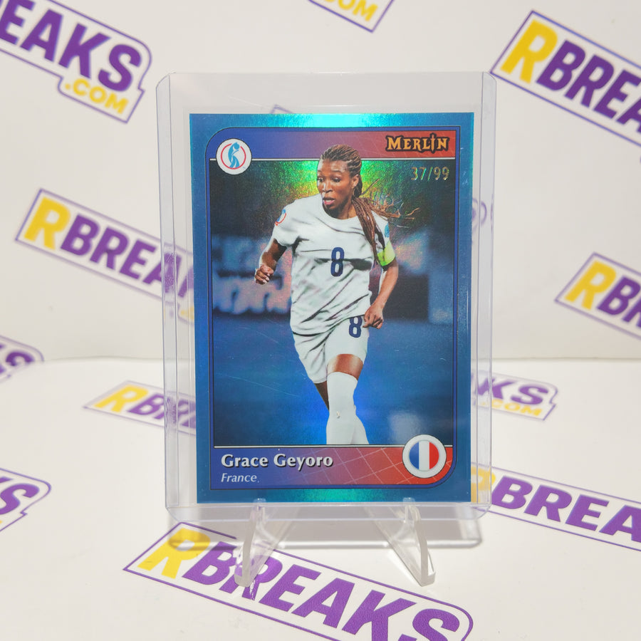 Grace Geyoro Topps Merlin Womens Euros 2025 of 99 card pulled live on an RBreaks break