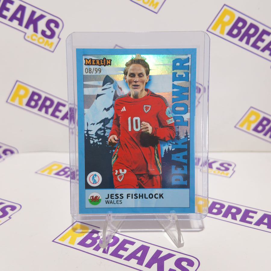 Jess Fishlock Topps Merlin Womens Euros 2025 Peak Power of 99 card pulled live on an RBreaks break