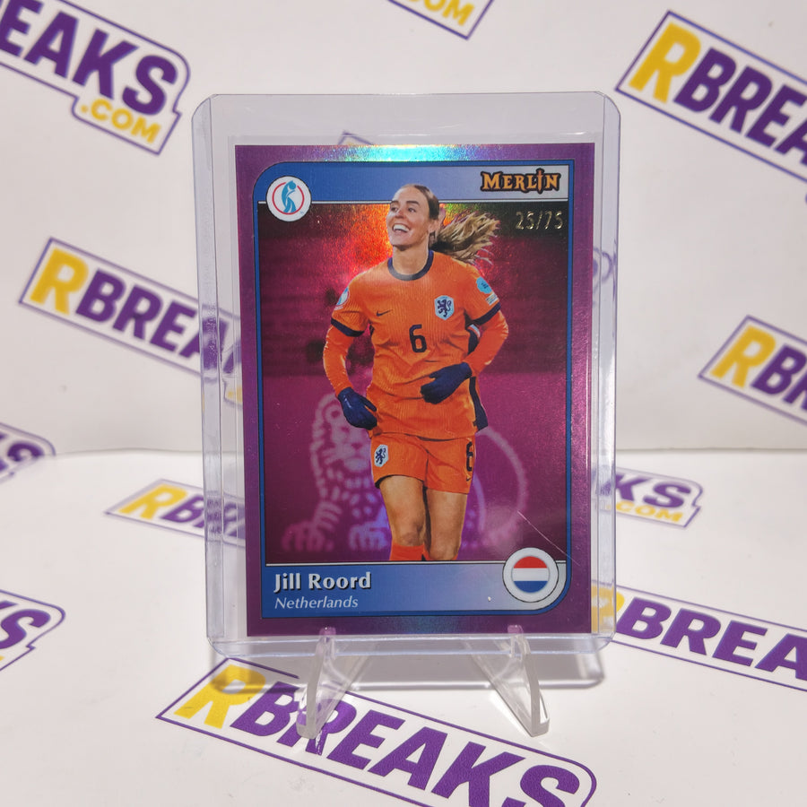Jill Roord Topps Merlin Womens Euros 2025 of 75 card pulled live on an RBreaks break