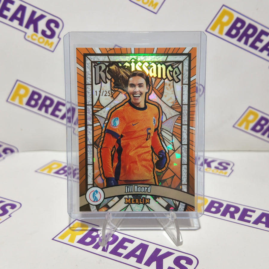 Jill Roord Topps Merlin Womens Euros 2025 Renaissance of 25 card pulled live on an RBreaks break