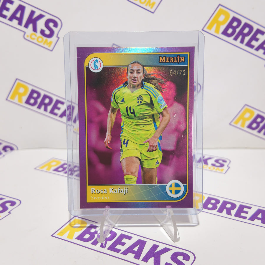 Rosa Kafaji Topps Merlin Womens Euros 2025 of 75 card pulled live on an RBreaks break