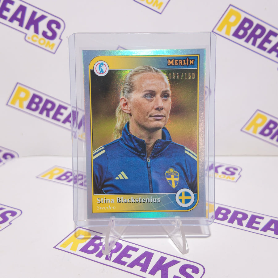 Stina Blackstenius Topps Merlin Womens Euros 2025 of 150 card pulled live on an RBreaks break