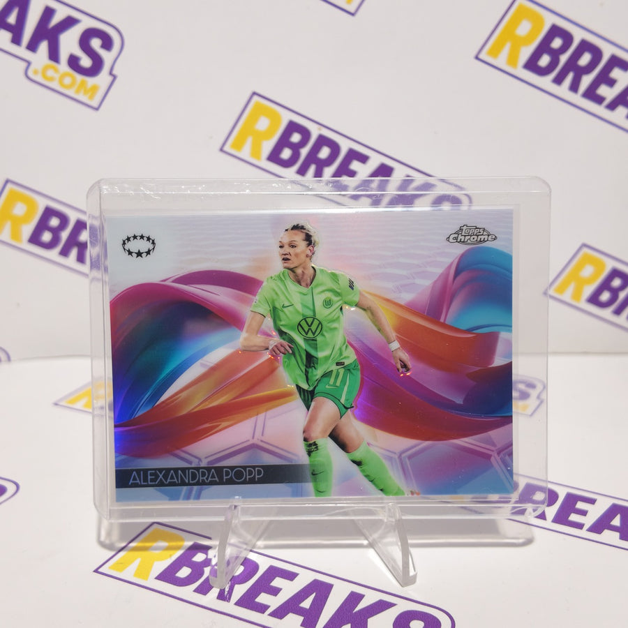 Alexandra Popp Topps Chrome UWCL 2024-25 Helix card pulled live on an RBreaks break