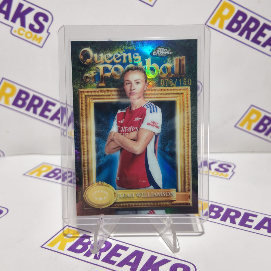 Leah Williamson Topps Chrome UWCL 2024-25 Queens of Football of 150 card pulled live on an RBreaks break