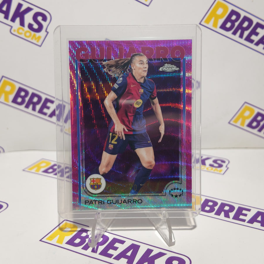 Patri Guijarro Topps Chrome UWCL 2024-25 Pink Wave of 250 card pulled live on an RBreaks break
