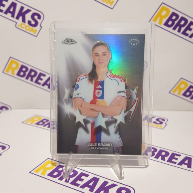 Jule Brand Topps Chrome UWCL 2025-26 Noble One card pulled live on an RBreaks break